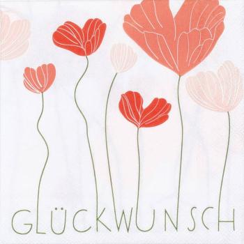 Herzblüten Cocktail Serviette 25x25cm Räder Design