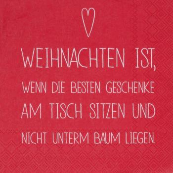 Weihnachten ist, wenn... Lunch Serviette 33x33cm Räder Design