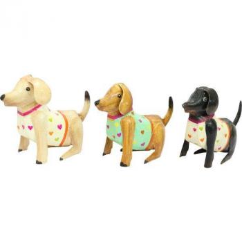Preview: Hund creme sitzend klein 17x6x14 cm von Exner
