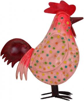Preview: Hahn bunt 3er-Set groß aus Metall 37x16x44 von Exner