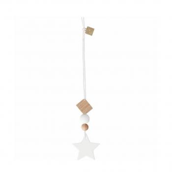 Winterschmuck Herzblatt Stern Anhänger 15x2,7cm Räder Design