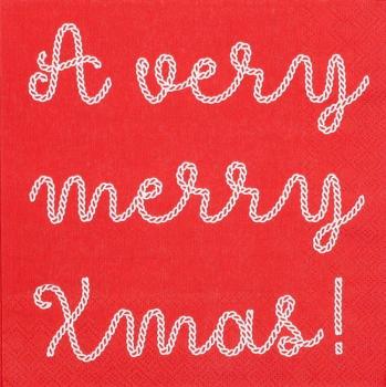 A very mery Christmas Lunch Serviette 33AAx33cm Räder Design