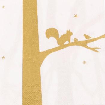 Eichörnchen und Vögel Cocktail Serviette 25x25cm Räder Design