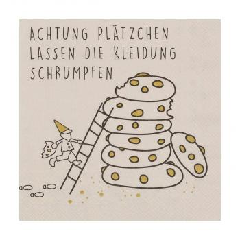 Achtung Plätzchen lassen... Lunch Serviette 33x33cm Räder Design