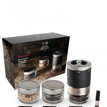 Maestro Pfeffermühle Geschenkeset dunkelgrau von Peugeot
