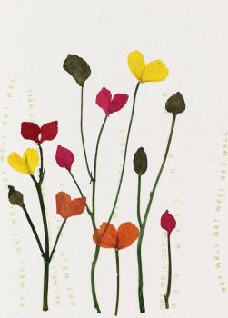 Grußkarte Herzblüten Bunte Blüten von Räder Design.