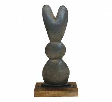 Eisenhase auf Holz groß 27x45 cm