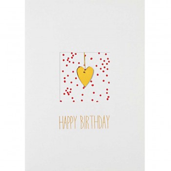 Geburtstag Happy Birthday Goldherz Karte Räder Design