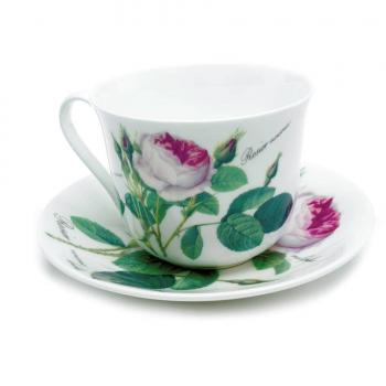 Roy Kirkham Espressotasse „Redoute Rose“ Mit Unterteller – Fine Bone China, 11 Cl