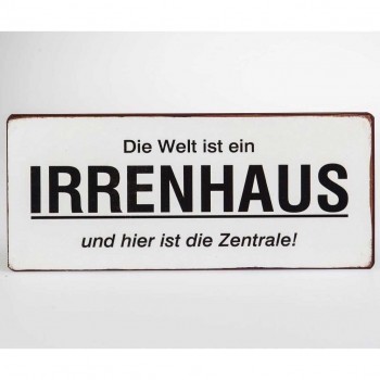 Wandbild Irrenhaus metall 30x13cm