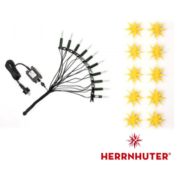 Sternenkette gelb LED Innen + Außen Original Herrnhuter 12m