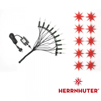 Sternenkette rot LED Innen + Außen Original Herrnhuter 12m