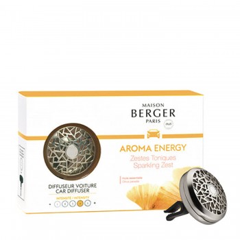 Autoduft Set Mat Silver mit Energy Duft Maison Berger