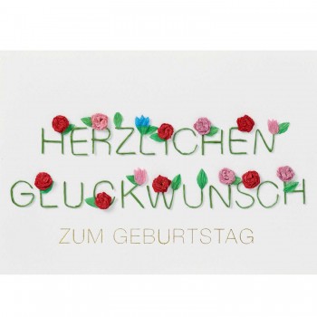 Geburtstag Glückwunsch Schriftkarte Karte Räder Design