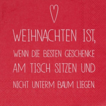Weihnachten ist, wenn... Lunch Serviette 33x33cm Räder Design