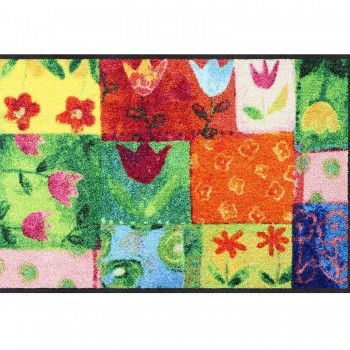 Tulpenpatchwork Wohnmatte 50x75cm Fußmatte Salonloewe