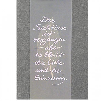 Trauer Das Sichtbare ist vergangen Karte Räder Design