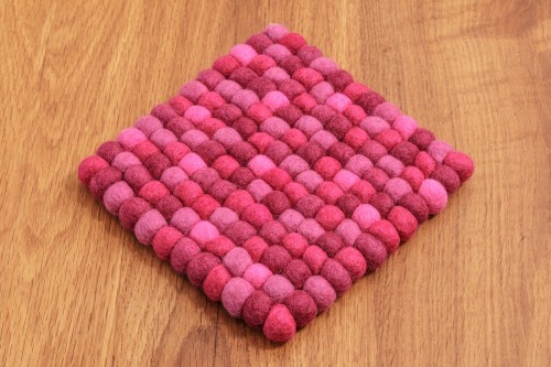 Filzuntersetzer beere rosa klein 15x15cm