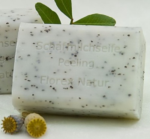 Peeling mit Mohn Florex Schafmilchseife 100g