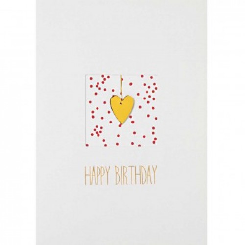 Geburtstag Happy Birthday Goldherz Karte Räder Design