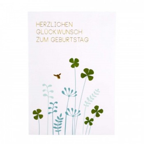 Geburtstag Glücksklee Karte Räder Design