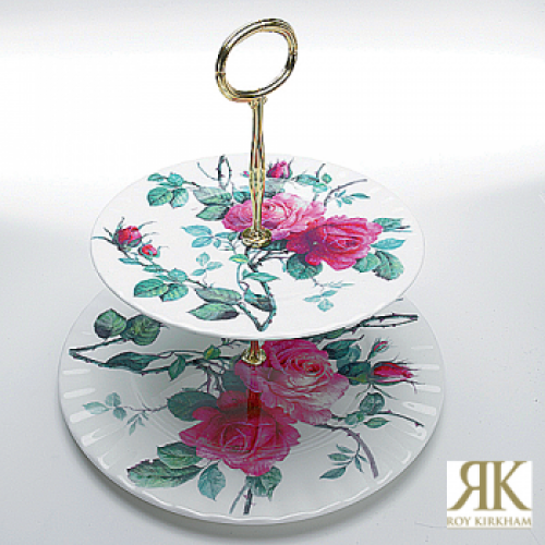 Wunderschöne Etagere mit 2 Ebenen English Rose von Roy Kirkham