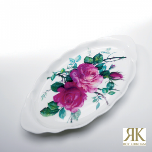 Ovales Tablett für Zucker und Milch English Rose 26 x 15cm