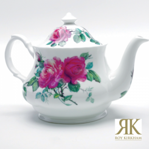 Teekanne mit der English Rose von Roy Kirkham 1 Liter