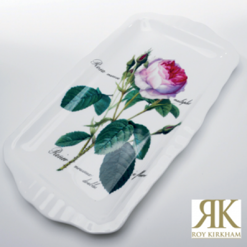 Sandwichplatte oder Kuchenplatte 31cm mit der Redoute Rose von Roy Kirkham