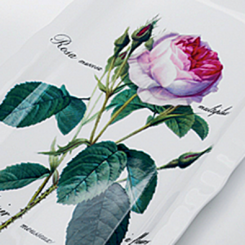 Sandwichplatte oder Kuchenplatte 31cm mit der Redoute Rose von Roy Kirkham