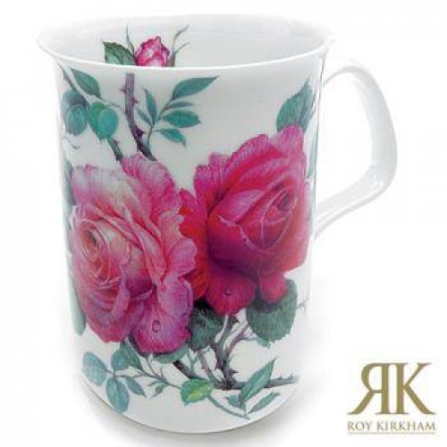 2er Set English Rose Becher mit dunkler Rose und heller Rose von Roy Kirkham je 320ml