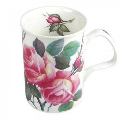 2er Set English Rose Becher mit dunkler Rose und heller Rose von Roy Kirkham je 320ml