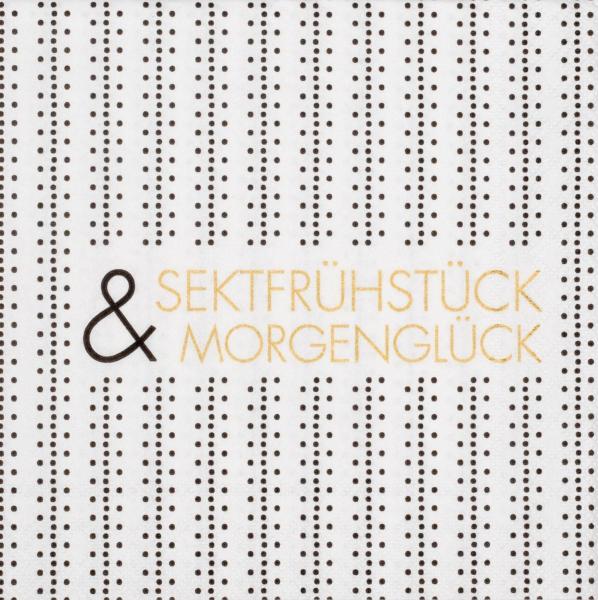 Sektfrühstück Serviette 25x25cm Räder Design