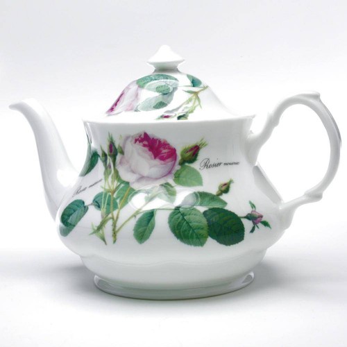 Teekanne mit der Redoute Rose von Roy Kirkham 1 Liter