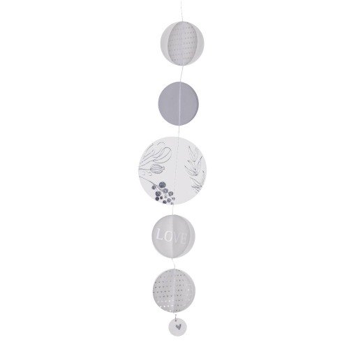 Papierkette Kreise silber 50cm Wolke Sieben Räder Design