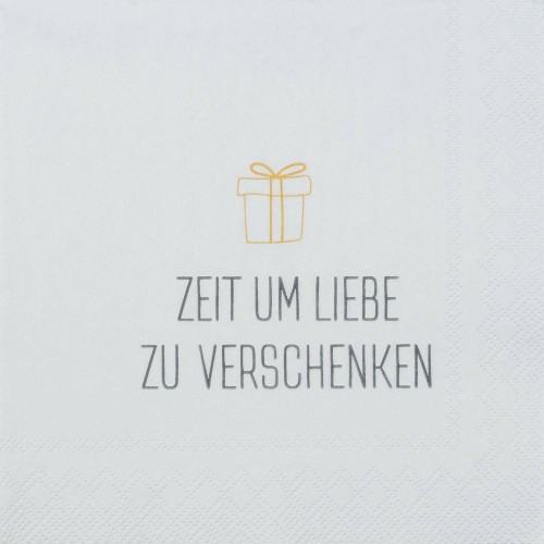 Zeit um Liebe zu verschenken Cocktail Serviette 25x25cm Räder Design