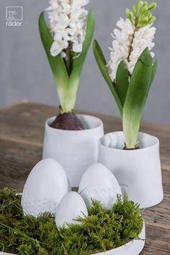 Porzellaneier weiß 4erSet Frühlingsboten von Räder Design
