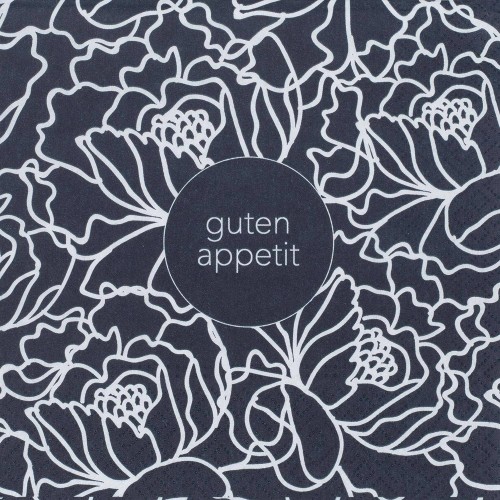 Guten Appetit dunkelblau/hellblau Lunch Serviette Räder Design