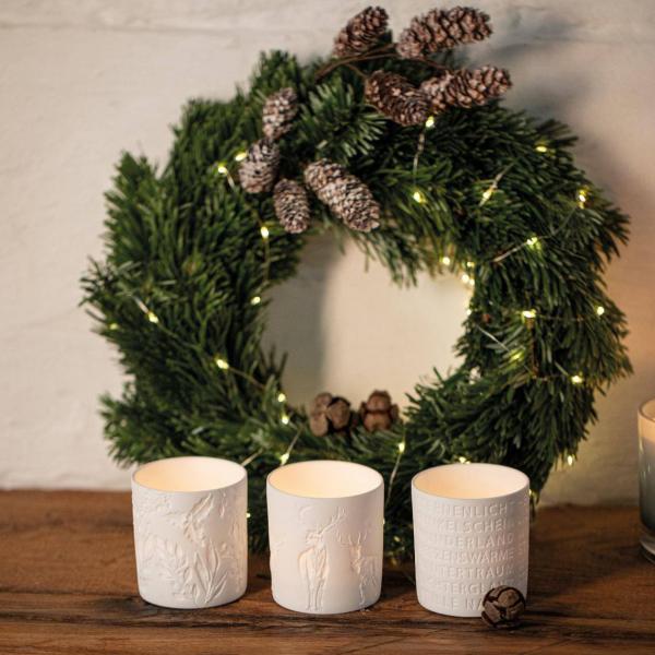 Winterschimmer Hirsch Teelicht 6,5x7cm von Räder Design