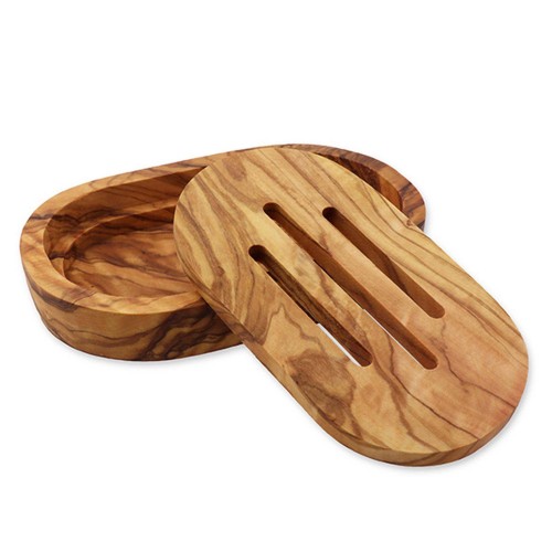 Seifenschale Olivenholz oval mit Einlage von Florex