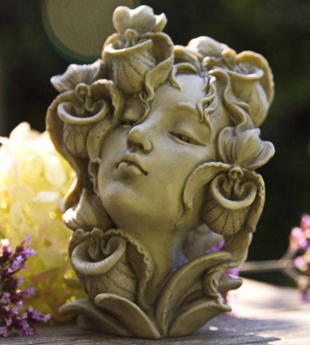 Blumenkind klein Frauenschuh Resin betonfarben Zauberblume