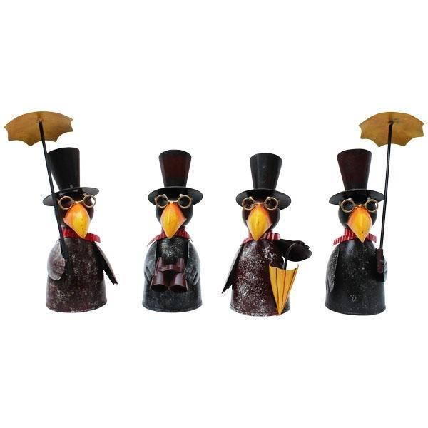 Zaunhocker Rabe sortiert 1 Stück 14x14x26cm