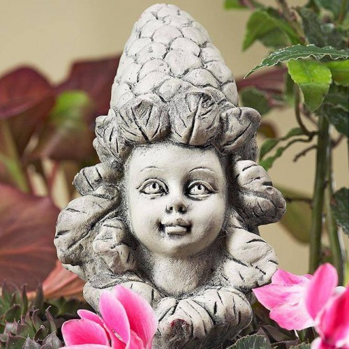 Blumenkind klein Zapfen Resin betonfarben von Zauberblume