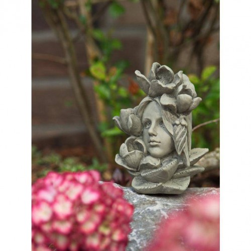 Blumenkind klein Alpenveilchen Resin betonfarben 9,8x7,1x12,7cm Zauberblume