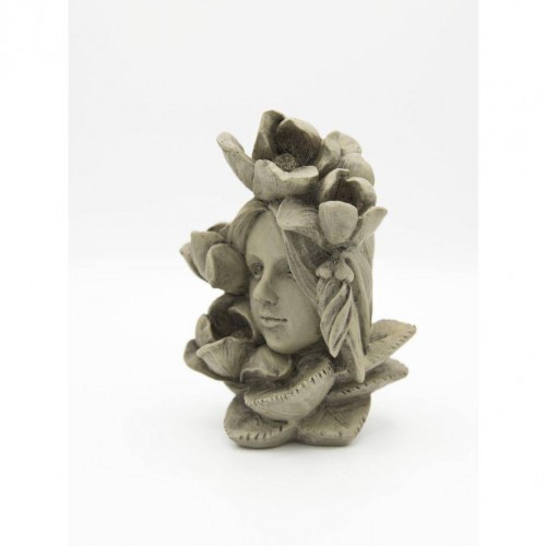 Blumenkind klein Alpenveilchen Resin betonfarben 9,8x7,1x12,7cm Zauberblume