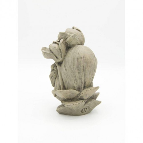 Blumenkind klein Alpenveilchen Resin betonfarben 9,8x7,1x12,7cm Zauberblume