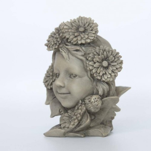 Blumenkind klein Löwenzahn Resin betonfarben 9,8x7,1x12,7cm Zauberblume