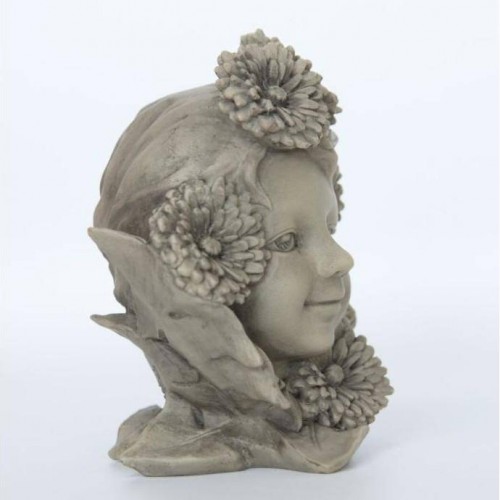 Blumenkind klein Löwenzahn Resin betonfarben 9,8x7,1x12,7cm Zauberblume