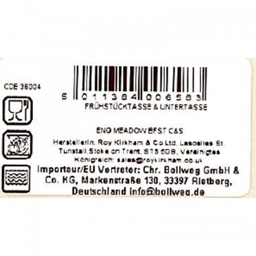 Frühstückstasse der Serie English Rose von Roy Kirkham 450 ml