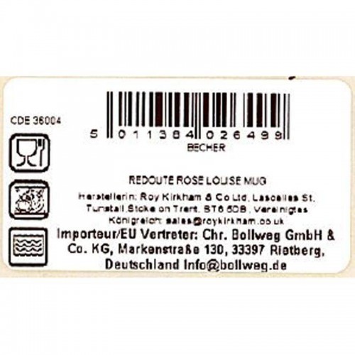 Becher Louise Rose mit Knospen Redoute Rose 400ml Roy Kirkham
